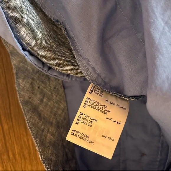 Tasso Elba men’s linen pants size waist 34 x30 - Picture 5 of 5